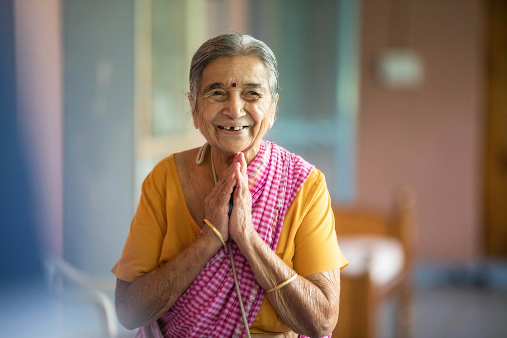 A smiling older woman